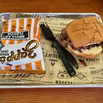 Wrights Barbecue Rogers - Brisket Sandwich and Zapp chips - Barbeque Near Me - Rogers, Arkansas Wrights Barbecue Rogers - Brisket Sandwich and Zapp chips - Barbeque Near Me - Rogers, Arkansas