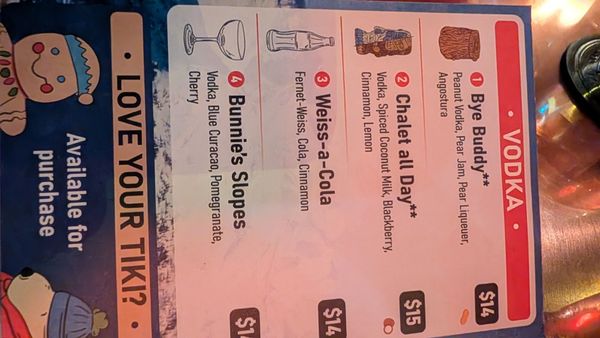 Menu photo 5 Weiss Distilling Clawson, MI