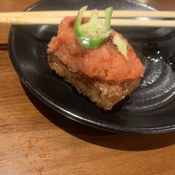 EAT'S SUSHI - Crispy rice with spicy tuna - Sushi Bars Near Me - Costa Mesa, California EAT'S SUSHI - Crispy rice with spicy tuna - Sushi Bars Near Me - Costa Mesa, California