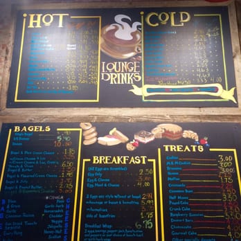 Latte Lounge - Menu on the wall - Coffee & Tea Near Me - Oneonta, New York