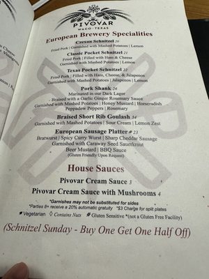 Menu photo 2 Pivovar Waco, TX
