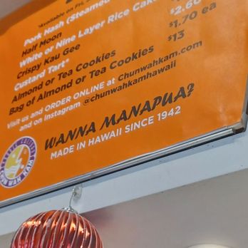 Chun Wah Kam - 12/29/23 Menu - Chinese Near Me - Aiea, Hawaii
