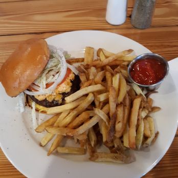 Jim 'N Nick's Bar-B-Q - The John T burger,and fresh cut fries - Barbeque Near Me - Jasper, Alabama Jim 'N Nick's Bar-B-Q - The John T burger,and fresh cut fries - Barbeque Near Me - Jasper, Alabama