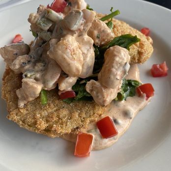 Blueprint on 3rd - Fried green tomatoes with voodoo shrimp - American Near Me - Birmingham, Alabama Blueprint on 3rd - Fried green tomatoes with voodoo shrimp - American Near Me - Birmingham, Alabama