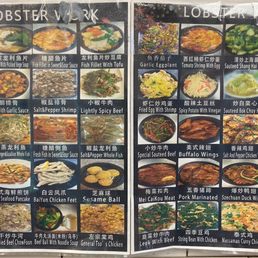 the menu for the restaurant