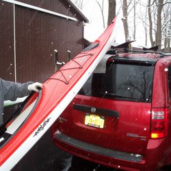 Oak Orchard Canoe Kayak Experts - The Boat Slide on our Roller protects the paint on your vehicle