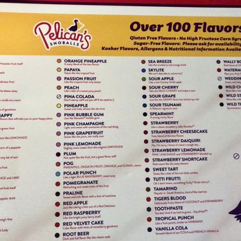 Pelican's Snoballs - Wake Forest - Menu - Desserts Near Me - Wake Forest, North Carolina Pelican's Snoballs - Wake Forest - Menu - Desserts Near Me - Wake Forest, North Carolina
