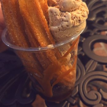 Don Churros Gomez - Affogato. 3 pieces of churro, coffee ice cream in a caramel drizzled cup. - Desserts Near Me - Santa Ana , California