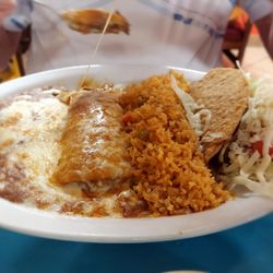El Rodeo Mexican Food - #7 Enchilada and Taco with rice and beans