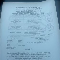 The Sammich cafe - Menu
