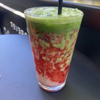 Forever By 18 Grams - Strawberry Matcha Latte with oat milk - Coffee & Tea Near Me - Sacramento, California Forever By 18 Grams - Strawberry Matcha Latte with oat milk - Coffee & Tea Near Me - Sacramento, California