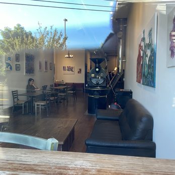 red e café - coffee roasters - a view through a window - Coffee & Tea Near Me - Portland, Oregon