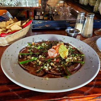 Misiones De Kino - We brought fresh-caught Mahi Mahi (Durado) in and they graciously prepared it 5 different ways, this was Mahi Sashimi - Mexican Near Me - Los Cabos, BCS