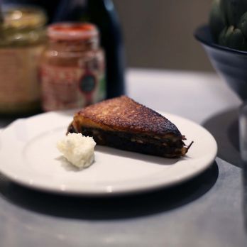 L'Avant Comptoir - Grilled triangle sandwiches filled with braised pork. Must get! - Tapas Bars Near Me - Paris, 75