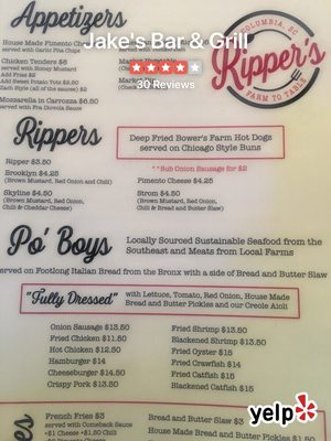 Menu photo 2 Jake's Bar & Grill Columbia, SC Menu photo 2 Jake's Bar & Grill Columbia, SC