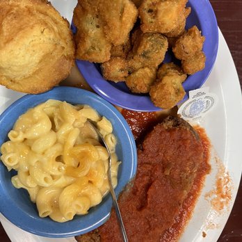 Rolo's Cafe - Meatloaf, macaroni and cheese, cornbread and fried okra - Cafes Near Me - Huntsville, Alabama Rolo's Cafe - Meatloaf, macaroni and cheese, cornbread and fried okra - Cafes Near Me - Huntsville, Alabama