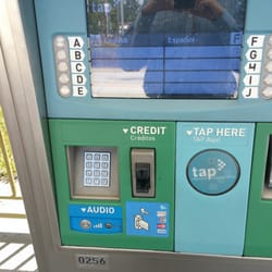 Valley College Orange Line Station - Reloading my Monthly TAP card bus pass at the vending machine for the month of July.