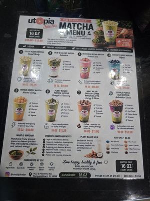 Menu photo 2 Utopia Juice Bar Pompano Beach, FL Menu photo 2 Utopia Juice Bar Pompano Beach, FL