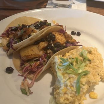 Marlow's Tavern - Fish Tacos with jalapeno grits - New American Near Me - Atlanta, Georgia Marlow's Tavern - Fish Tacos with jalapeno grits - New American Near Me - Atlanta, Georgia