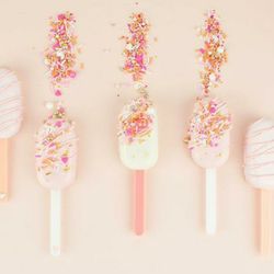 Everyday Sprinkles - Sprinkle Cakesicles. Strawberry cake dipped in white Chocolate