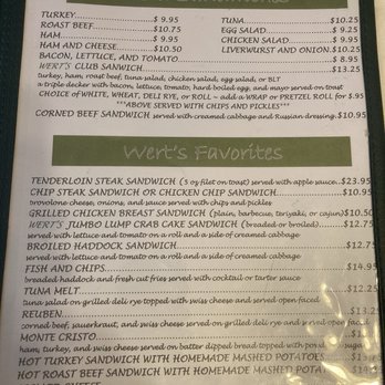 Wert's Cafe - Menu - American Near Me - Allentown, Pennsylvania Wert's Cafe - Menu - American Near Me - Allentown, Pennsylvania