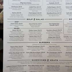 Sycamore - Front Menu - back (not shown) are Gormet (not Mark's) Pizzas