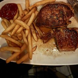 Cowboy pork chops thick and delicious with fries Cowboy pork chops thick and delicious with fries