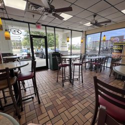 The clean bright dining area