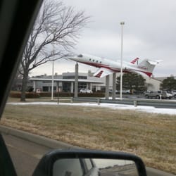 Learjet - A real Learjet mounted in front of the offices.