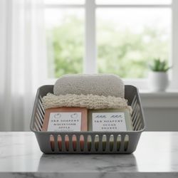 S&B Soapery - Gift Set - two soaps, soap drainer, soap bag