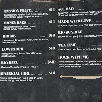 Rio Restaurant & Lounge - Drink menu - Lounges Near Me - Jacksonville, Florida