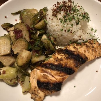 Maggie McFly's | Springfield - Attempt ONE- Grilled salmon with rice & Brussels sprouts- Brussels sprouts were supposed to be roasted-rice was crunchy - American Near Me - Springfield, Virginia