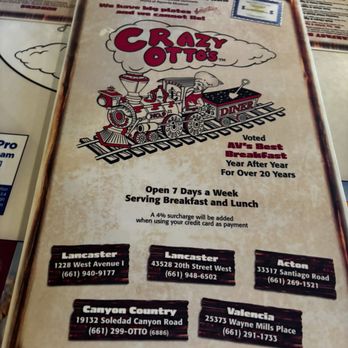 Crazy Otto's Diner - Menu - Diners Near Me - Lancaster, California Crazy Otto's Diner - Menu - Diners Near Me - Lancaster, California