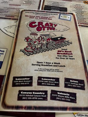 Menu photo 4 Crazy Otto's Diner Lancaster, CA Menu photo 4 Crazy Otto's Diner Lancaster, CA
