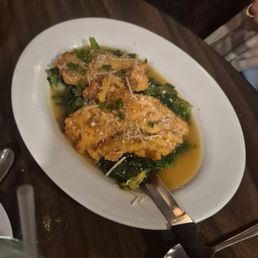 Chicken French over escarole Chicken French over escarole