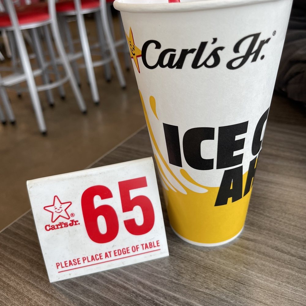 Carl's Jr - a cup of ice cream with a straw - Burgers Near Me - Roseburg, Oregon Carl's Jr - a cup of ice cream with a straw - Burgers Near Me - Roseburg, Oregon