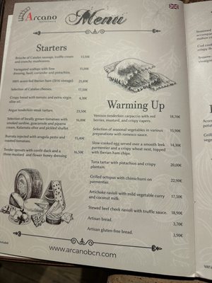 Menu photo 1 Arcano Restaurant Barcelona  Barcelona, B