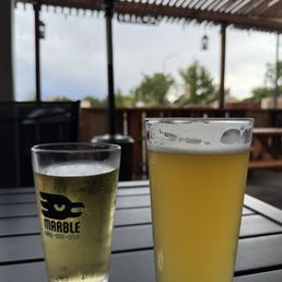 After a nice rain sitting outside was amazing! A pear cider and an IPA.