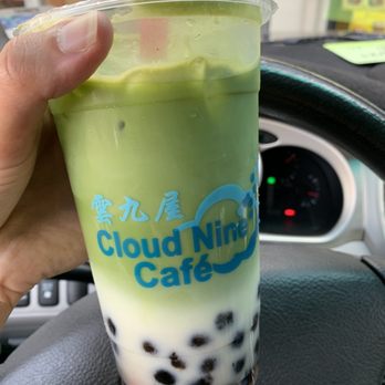Cloud Nine Cafe Hawaii - Matcha milk tea with brown sugar boba. - Desserts Near Me - Honolulu, Hawaii