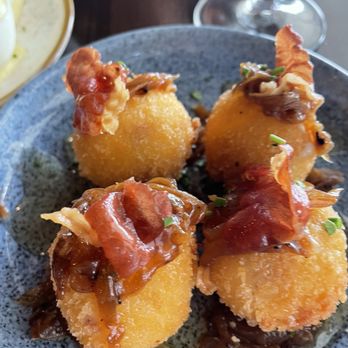 Tupelo Park City - Ham Croquettes, Rockhill Creamery Gouda, Caramelized Onion Jam, Hot Honey - New American Near Me - Park City, Utah