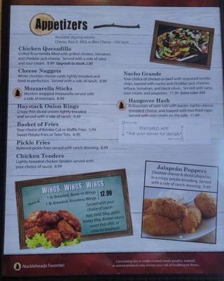 Menu photo 1 Nuckleheadz Bar & Grill West Bend, WI Menu photo 1 Nuckleheadz Bar & Grill West Bend, WI