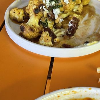 Bravas Bar de Tapas - Roasted Cauliflower, Dates, Local Blue Cheese, Bacon & Marcona Almonds* - Spanish Near Me - Healdsburg, California