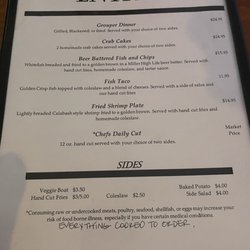 Oasis Bar and Grill - Menu