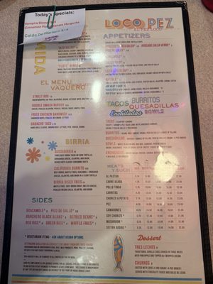 Menu photo 1 Loco Pez Philadelphia, PA
