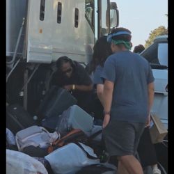 All Travelers Limousine & Towncar Service - Disrespectful driver tossing out luggage like it was trash.