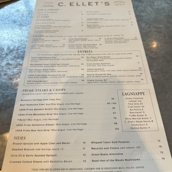 C. Ellet's - Menu Snapshot - Steakhouses Near Me - Atlanta, Georgia
