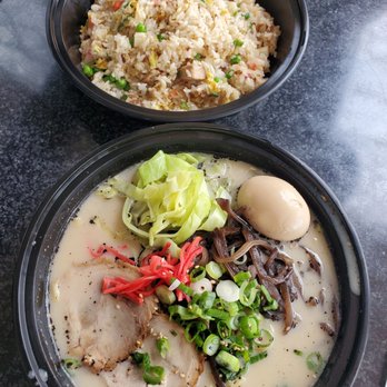 Ryujin Ramen - Pork Chahan full size fried rice. Kuro (black) Tonkotsu Ramen. - Ramen Near Me - Sacramento, California Ryujin Ramen - Pork Chahan full size fried rice. Kuro (black) Tonkotsu Ramen. - Ramen Near Me - Sacramento, California