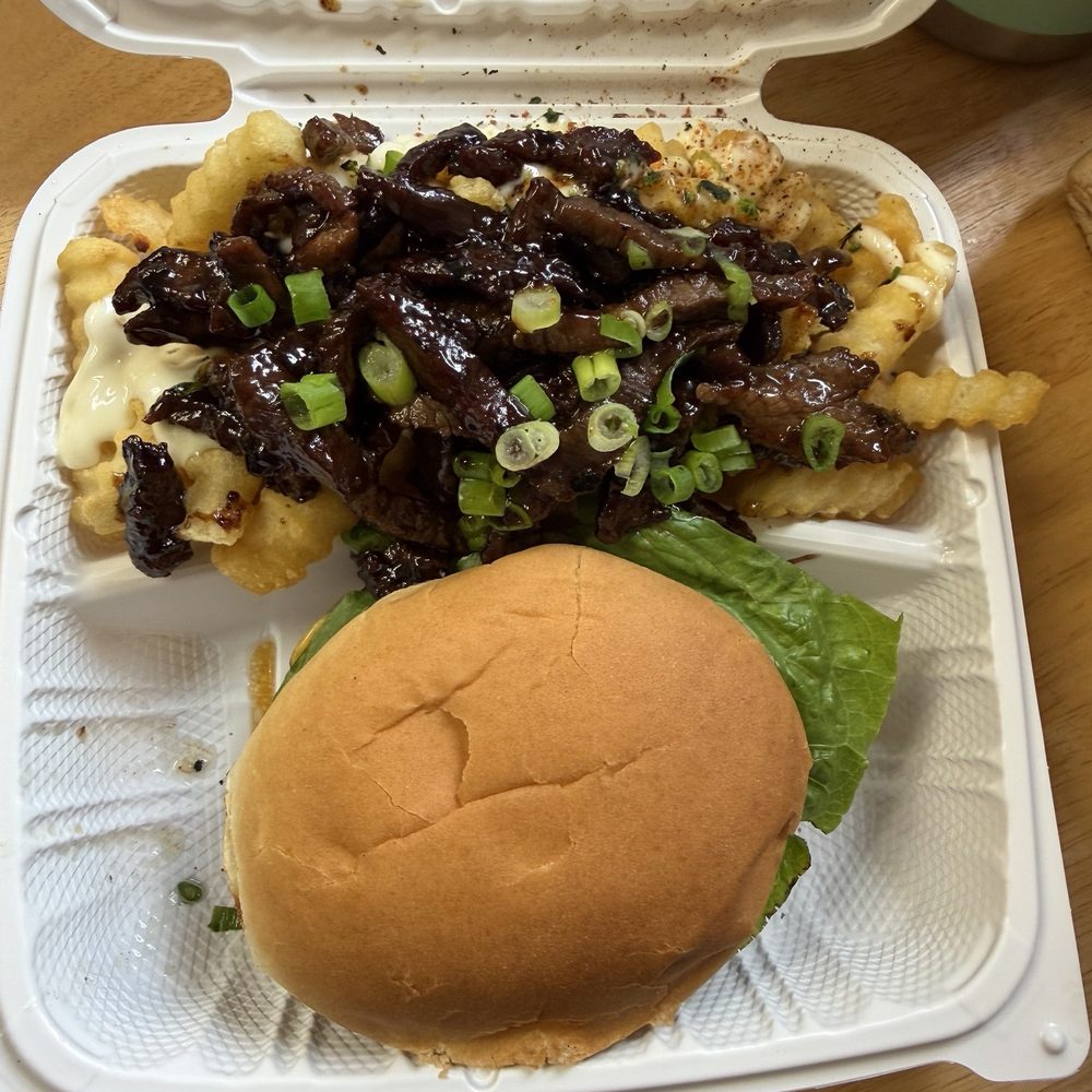 Flyin Ahi - Teri burger with Khalbi fries!! - Seafood Near Me - Kaneohe, Hawaii Flyin Ahi - Teri burger with Khalbi fries!! - Seafood Near Me - Kaneohe, Hawaii