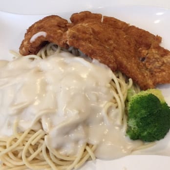 Ting Fai Cuisine - Baked pork cutlet over spaghetti with white sauce - Chinese Near Me - Brooklyn, New York Ting Fai Cuisine - Baked pork cutlet over spaghetti with white sauce - Chinese Near Me - Brooklyn, New York