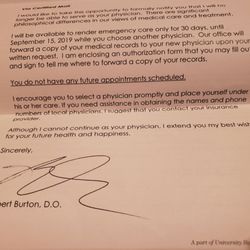 Rocky Hill Family Physicians - Discontinuation of Care